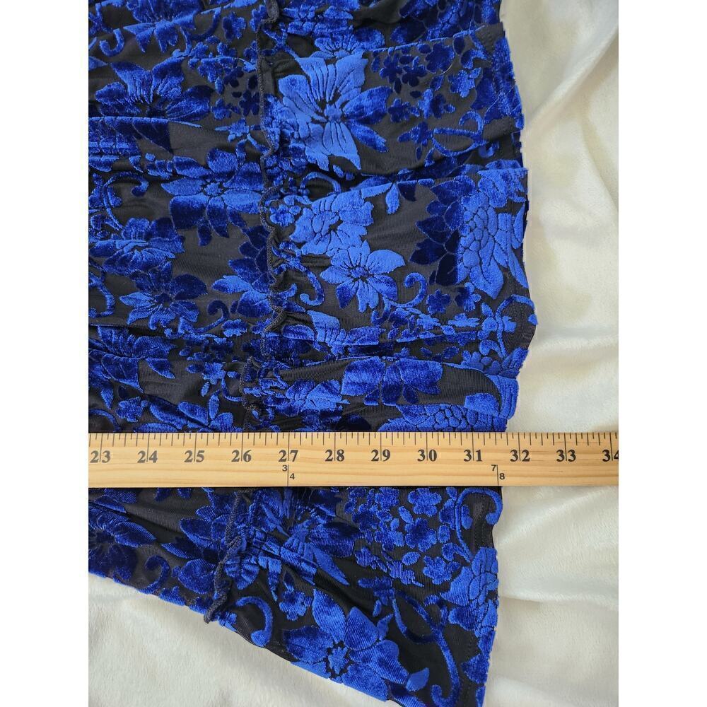 Allison & Kelly Blue tiered velvet burnout dress sz M floral witchy fairy goth - Picture 12 of 12